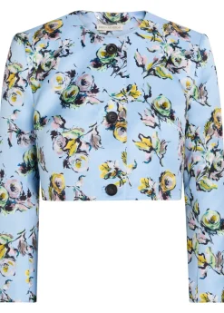 Lizette floral-print duchess-satin jacket