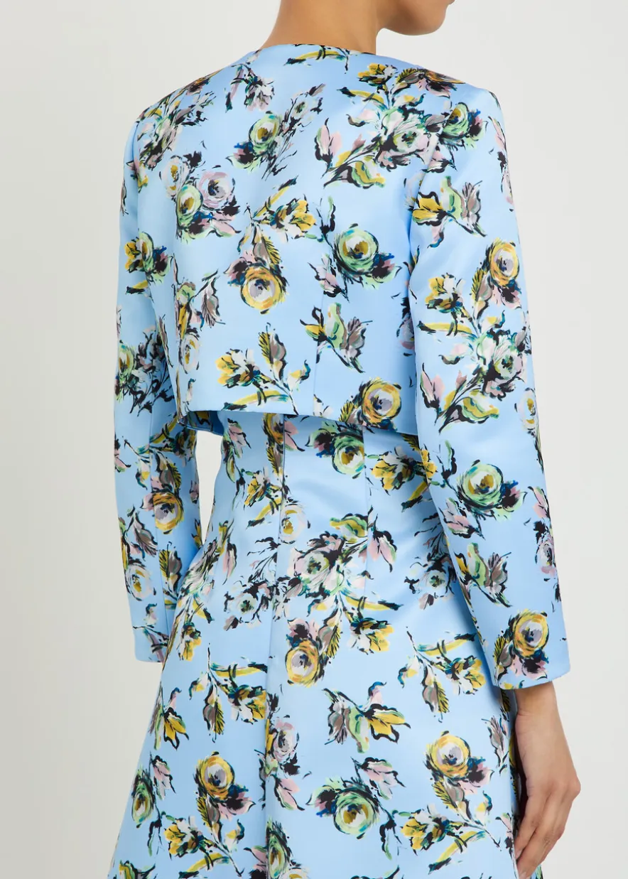 Lizette floral-print duchess-satin jacket