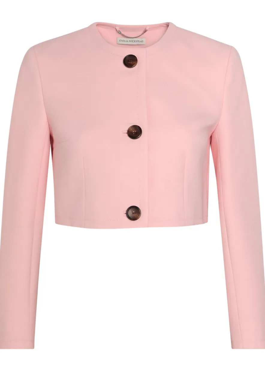 Lizette wool-crepe cropped jacket