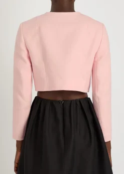 Lizette wool-crepe cropped jacket
