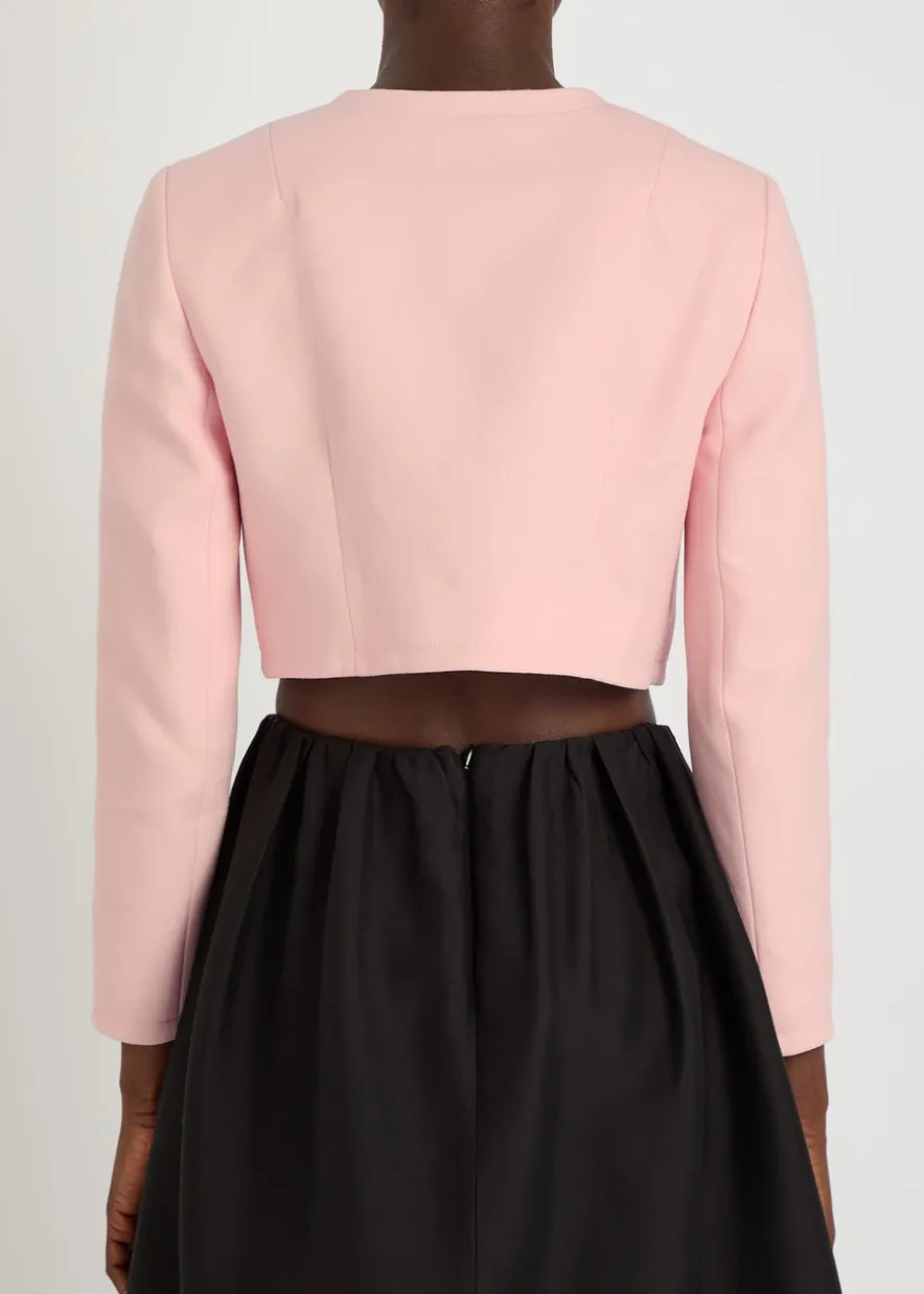 Lizette wool-crepe cropped jacket