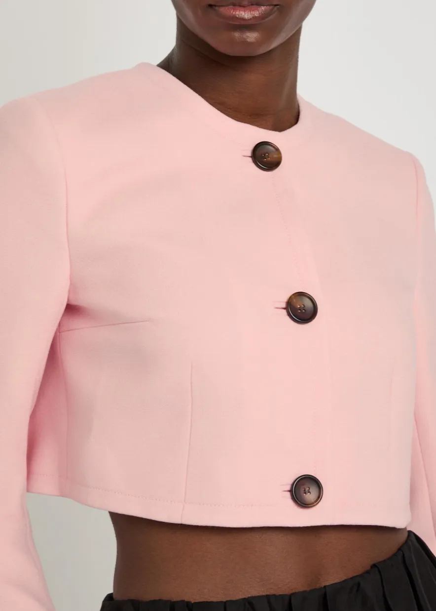 Lizette wool-crepe cropped jacket