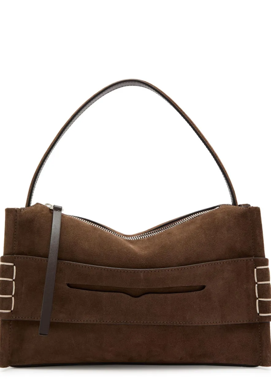 Loafer suede shoulder bag