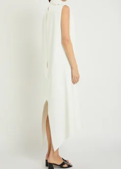 Loell draped crepe de chine midi dress