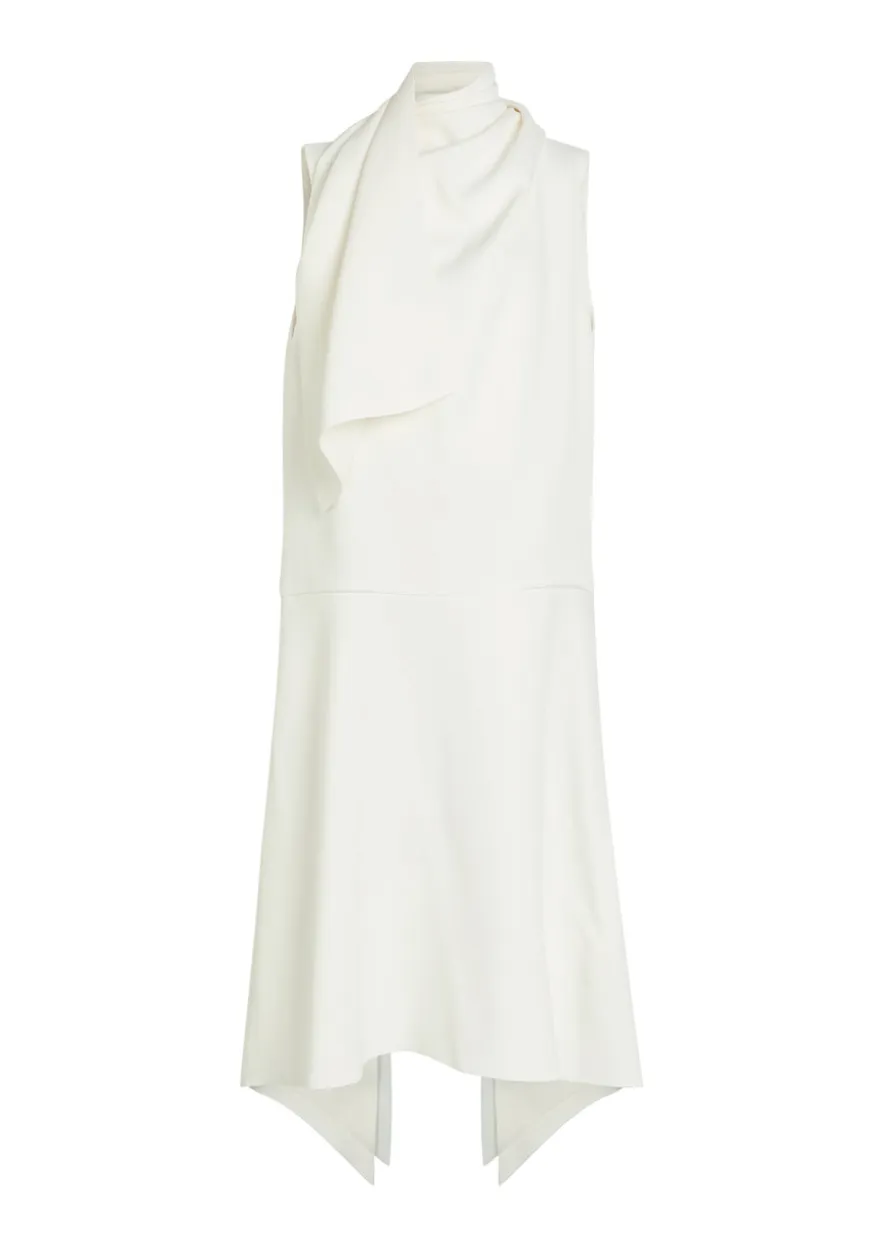 Loell draped crepe de chine midi dress