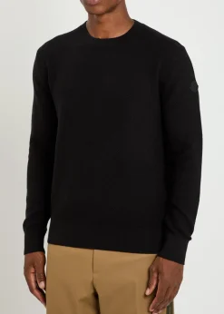 Logo-appliqué cotton-knit jumper