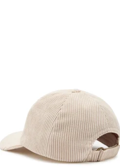 Logo-appliquéd corduroy cap