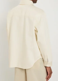 Logo-appliquéd denim overshirt
