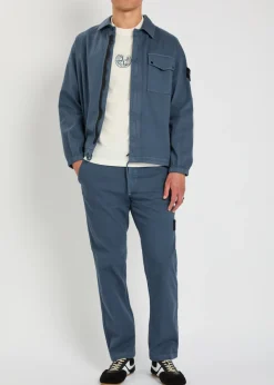 Logo-appliquéd herringbone cotton jacket