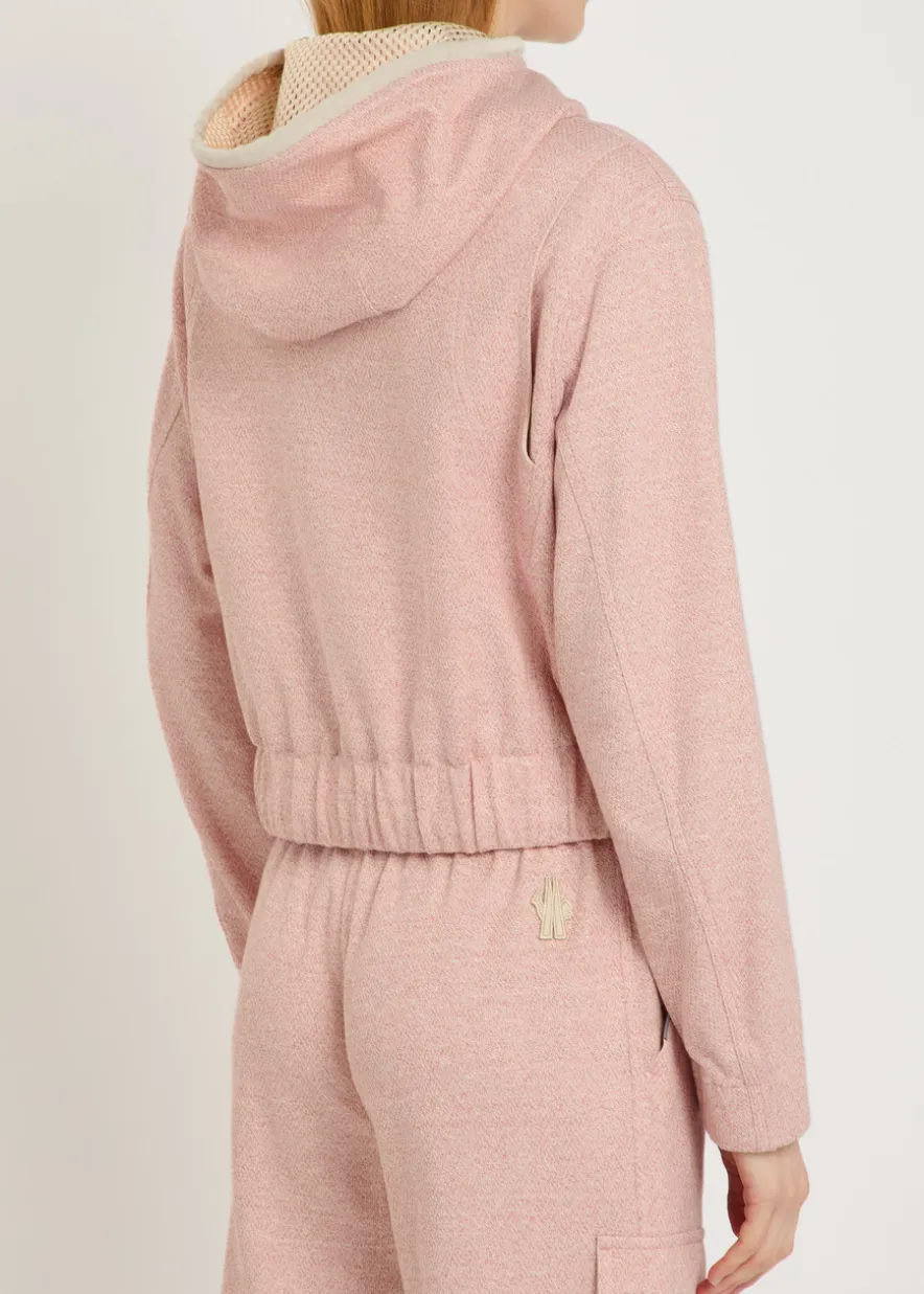 Logo-appliquéd hooded linen-blend sweatshirt