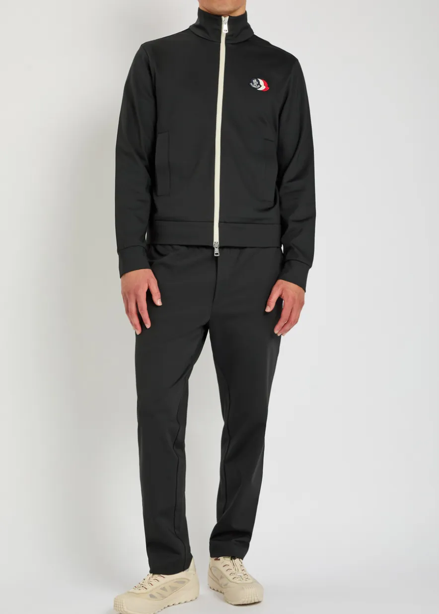Logo-appliquéd jersey jacket