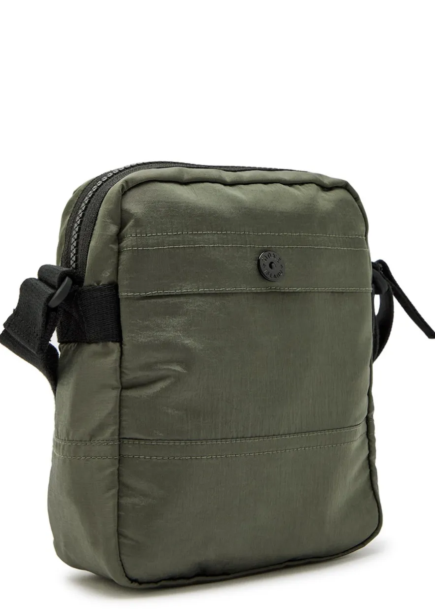 Logo-appliquéd nylon pouch bag