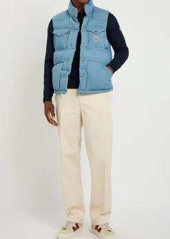 Logo-appliquéd padded denim gilet
