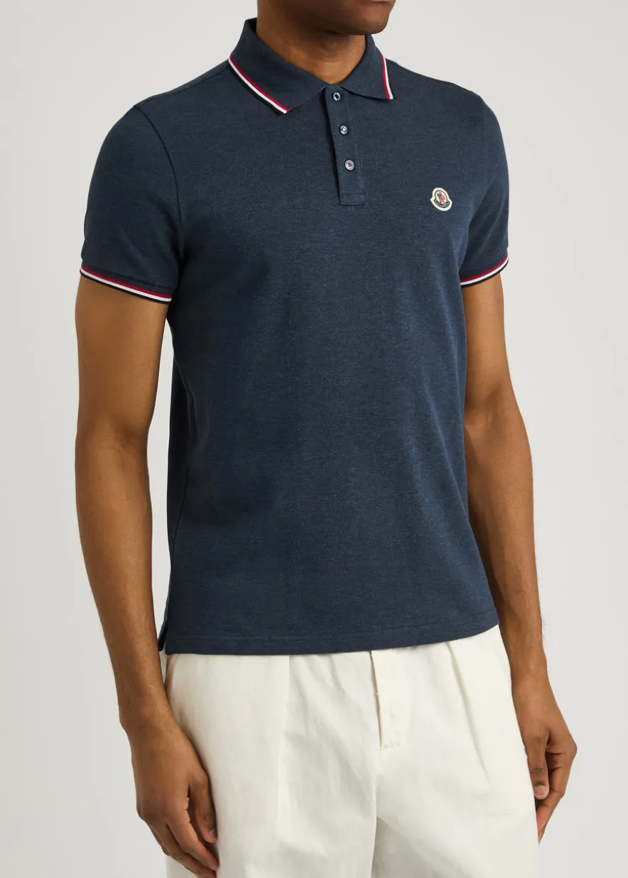 Logo-appliquéd piqué cotton polo shirt
