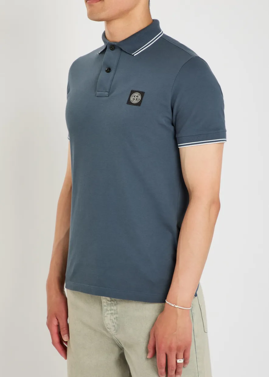 Logo-appliquéd piqué cotton polo shirt