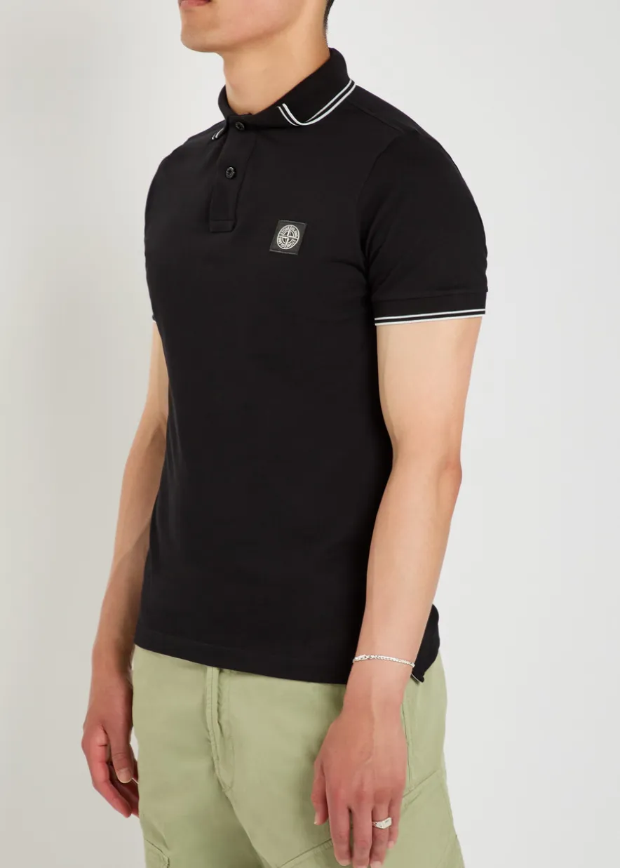Logo-appliquéd piqué cotton polo shirt