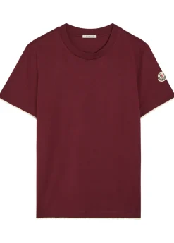Logo-appliquéd scalloped cotton T-shirt