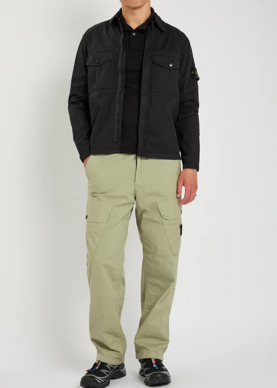 Logo-appliquéd stretch-cotton cargo trousers