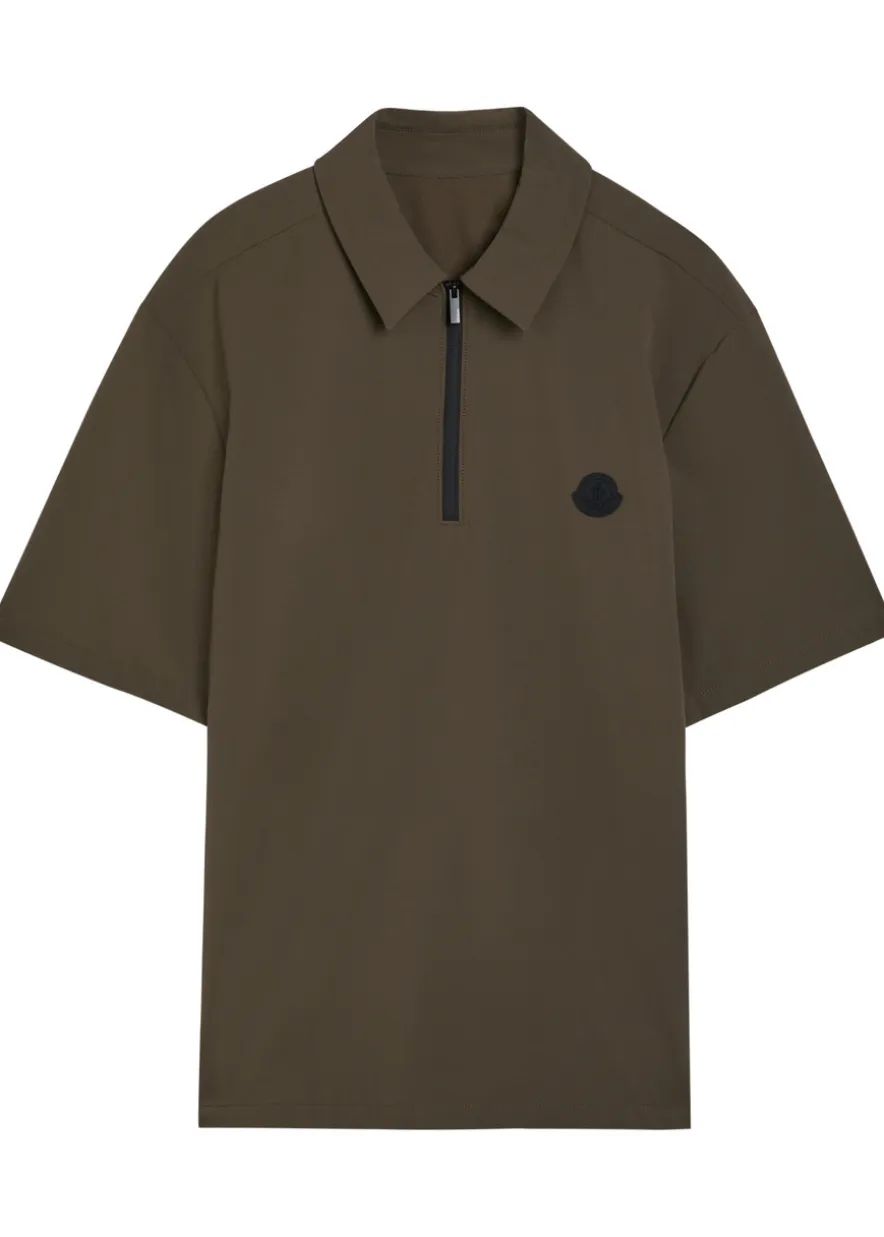 Logo-appliquéd stretch-polyamide polo shirt
