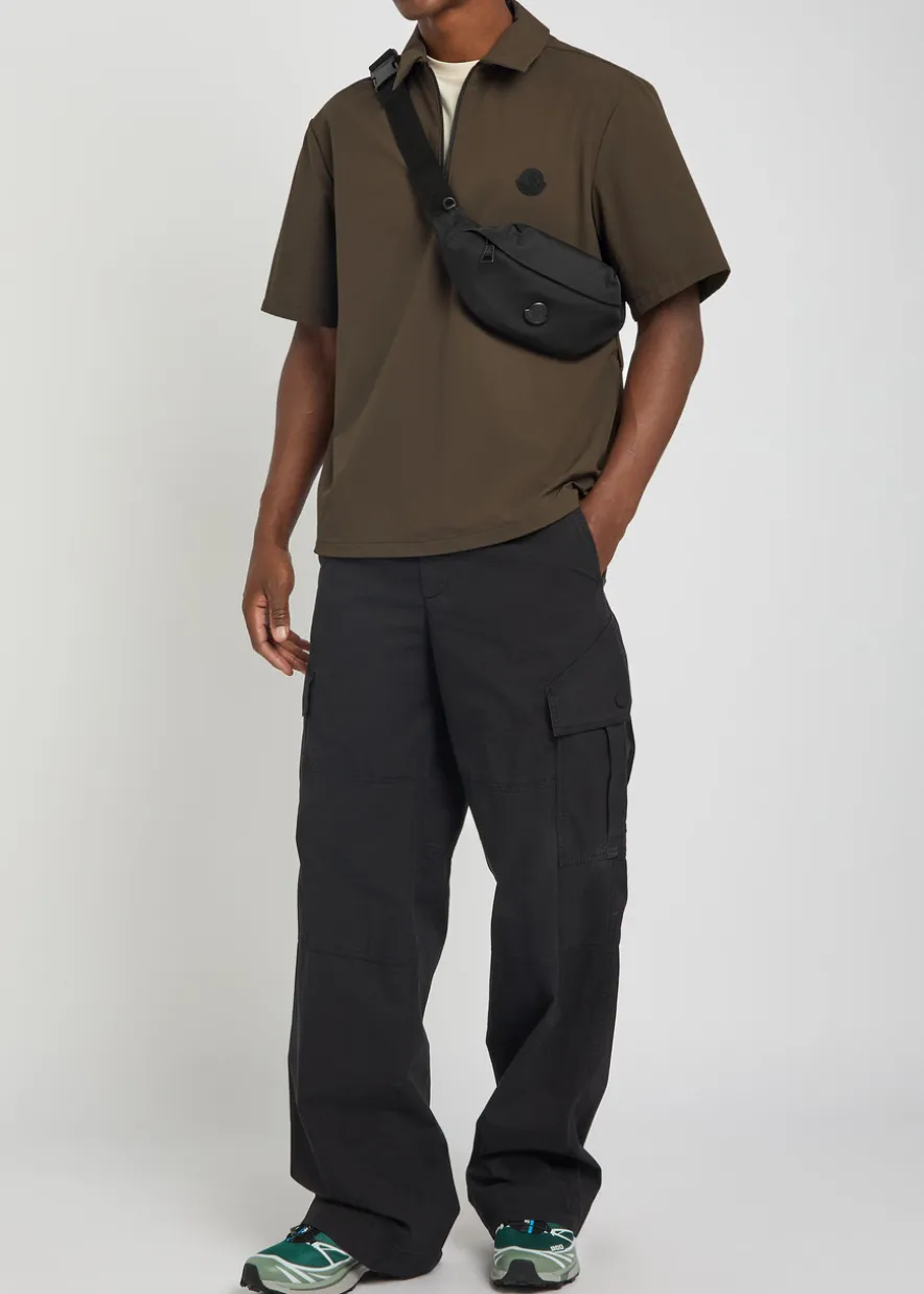 Logo-appliquéd stretch-polyamide polo shirt