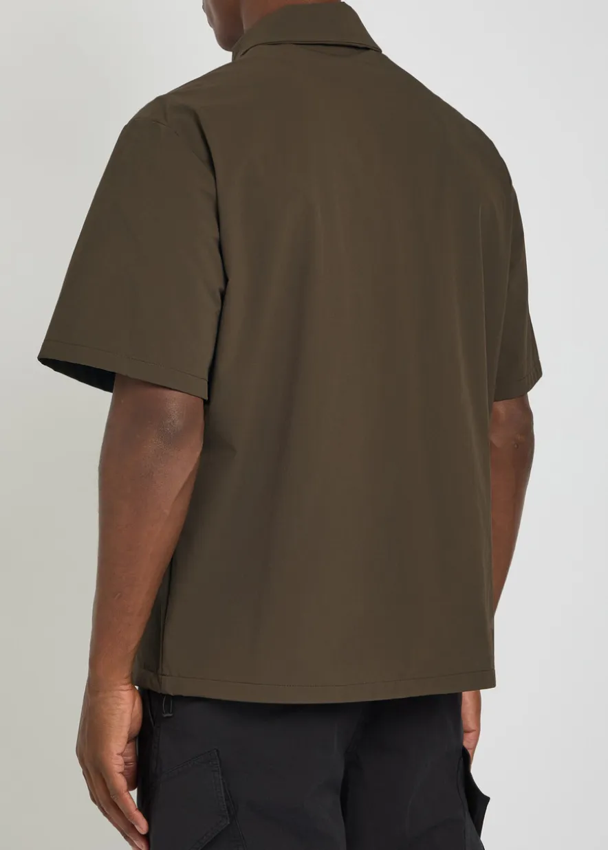 Logo-appliquéd stretch-polyamide polo shirt
