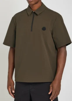 Logo-appliquéd stretch-polyamide polo shirt
