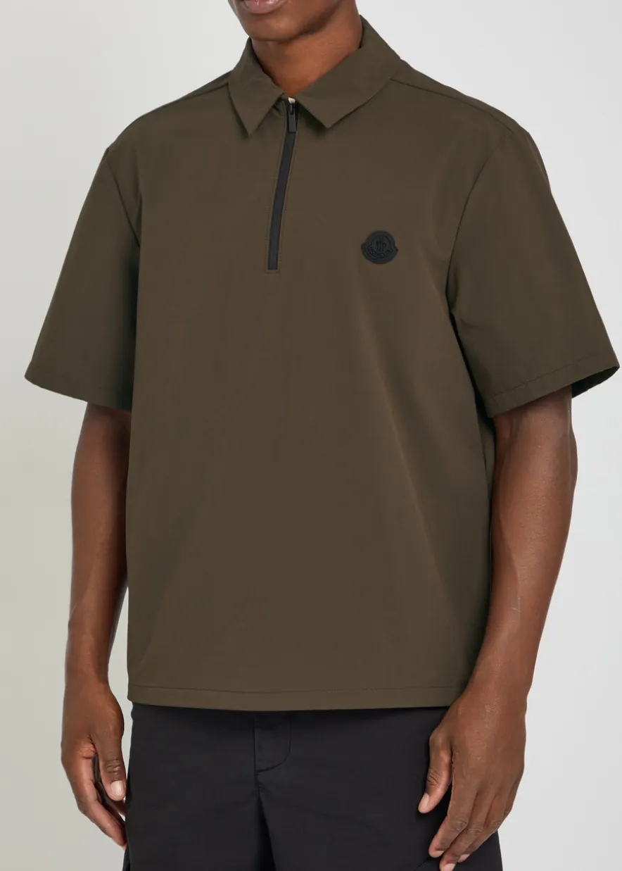 Logo-appliquéd stretch-polyamide polo shirt