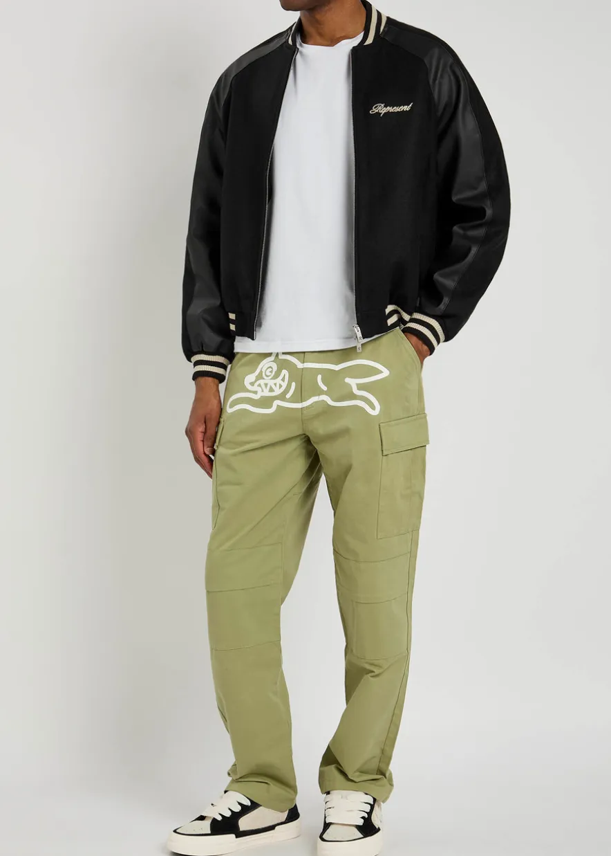Logo-appliquéd twill cargo trousers