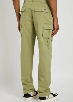 Logo-appliquéd twill cargo trousers