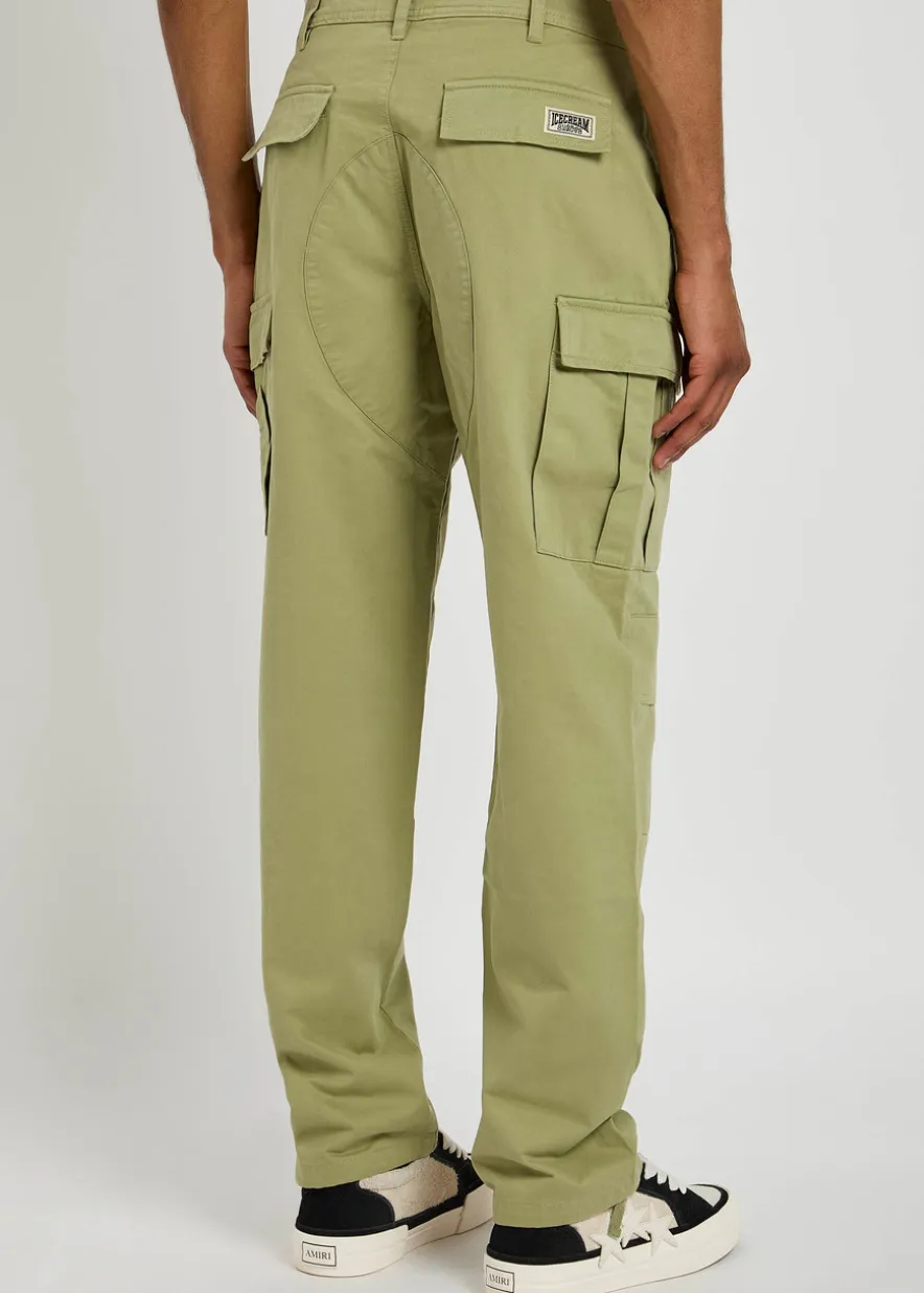 Logo-appliquéd twill cargo trousers