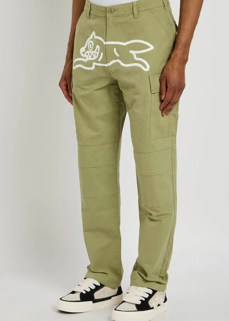 Logo-appliquéd twill cargo trousers