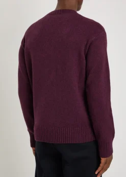 Logo-appliquéd wool and cashmere-blend jumper
