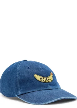 Logo banana-appliquéd denim cap