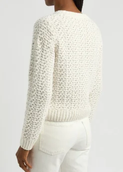 Logo bouclé-knit cotton-blend jumper