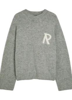 Logo brushed alpaca-blend jumper