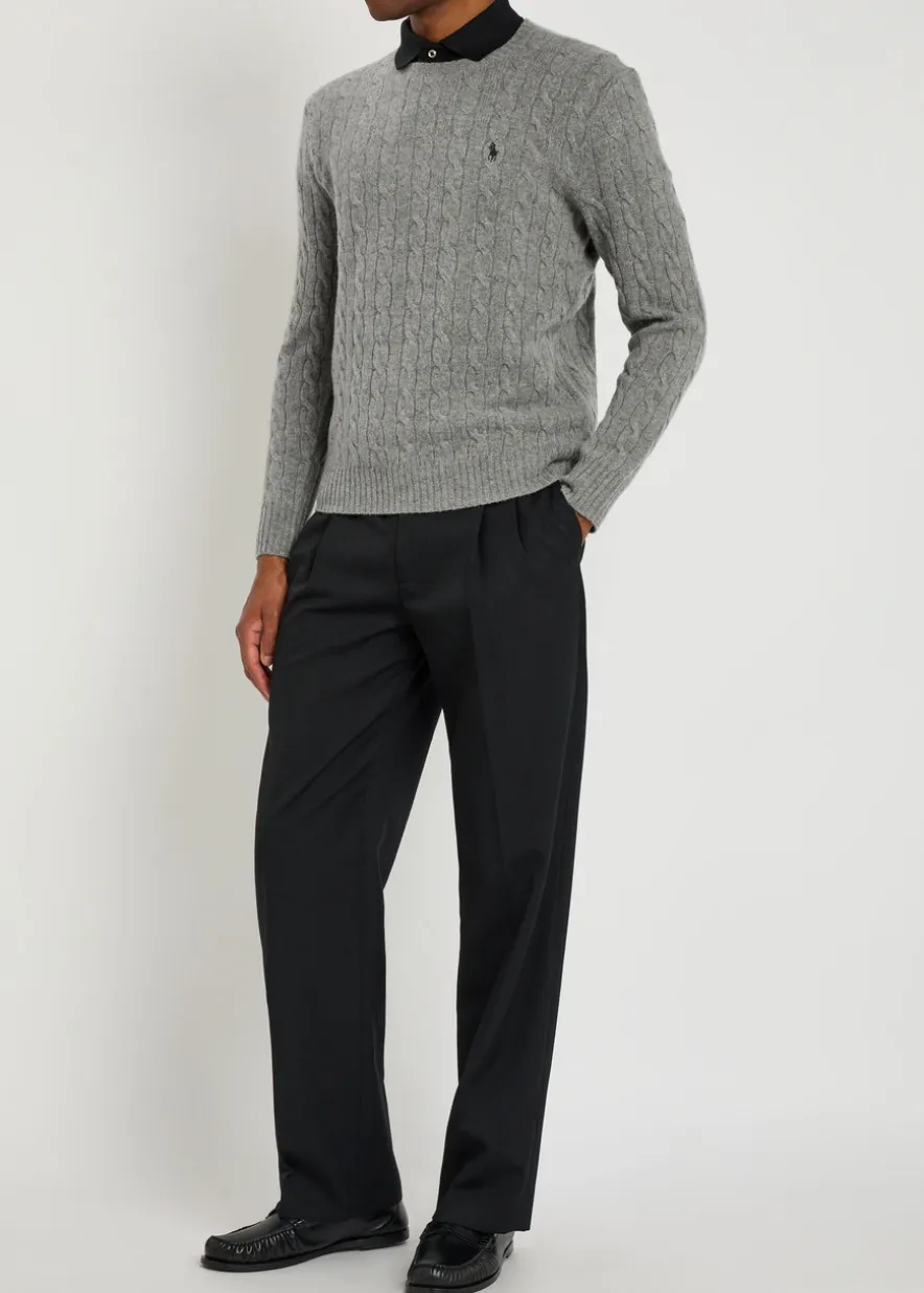 Logo cable-knit wool and cashmere-blend jumper