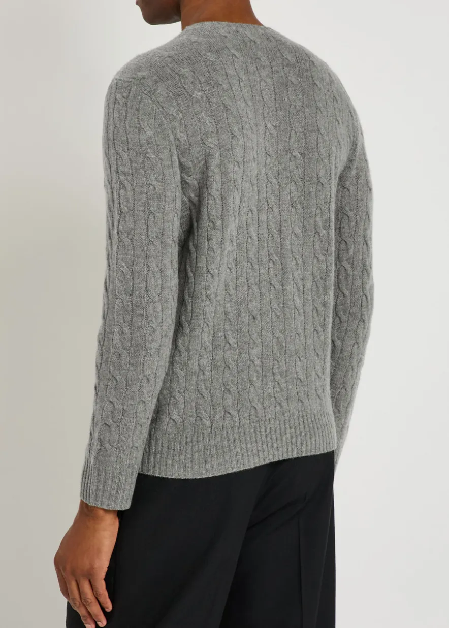 Logo cable-knit wool and cashmere-blend jumper