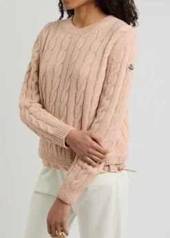 Logo cable-knit wool-blend jumper