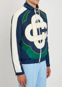 Logo colourblock shell jacket