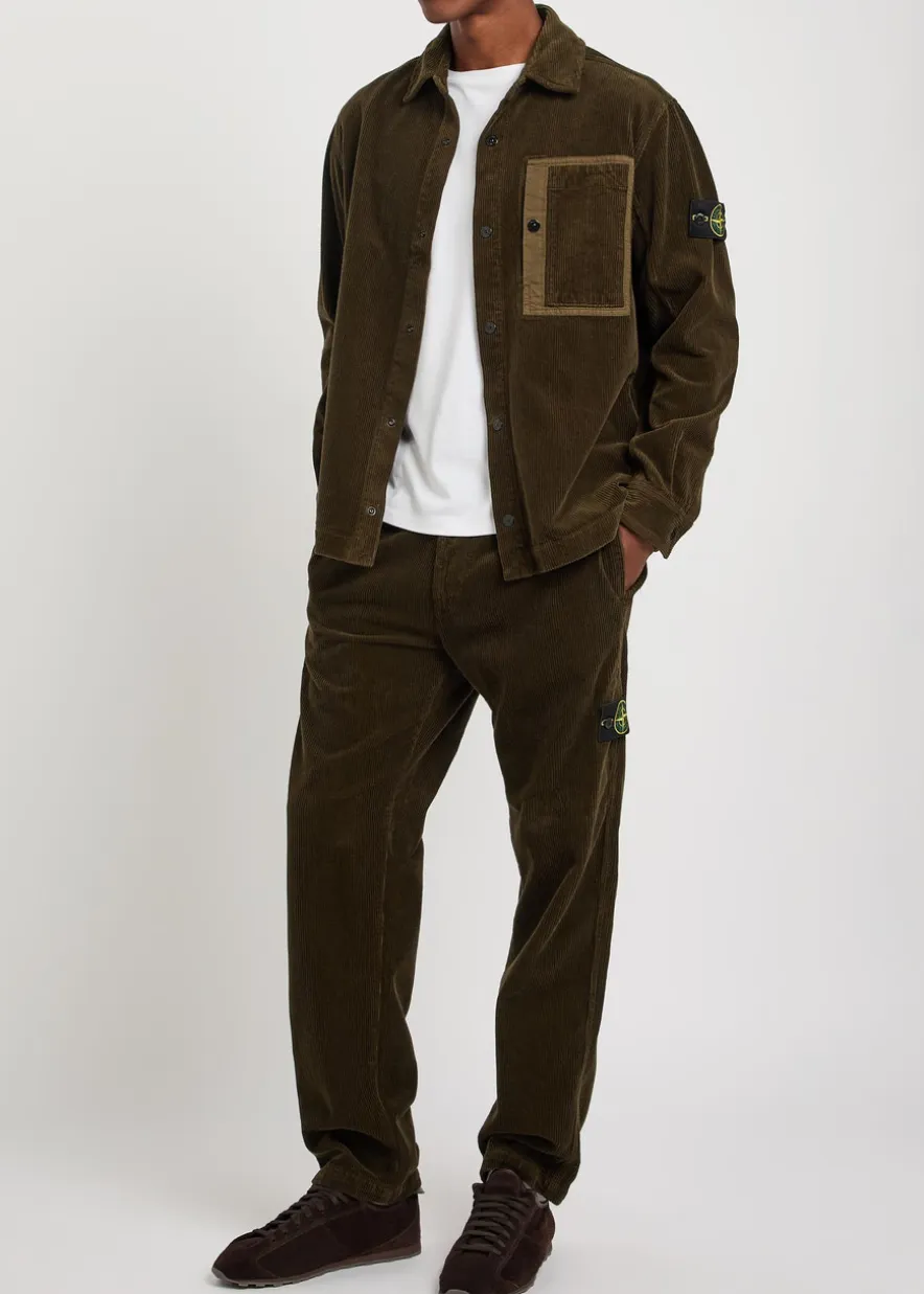 Logo corduroy overshirt