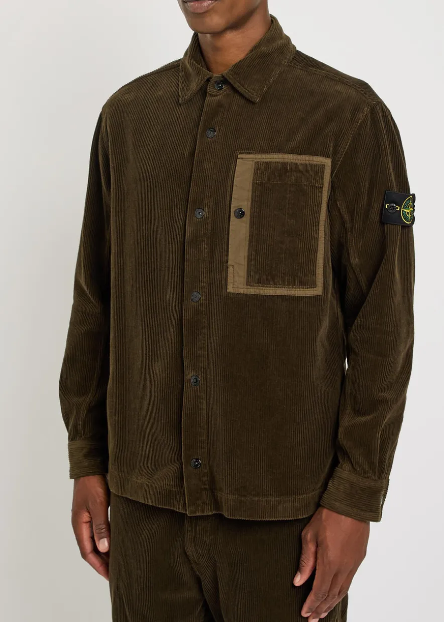 Logo corduroy overshirt