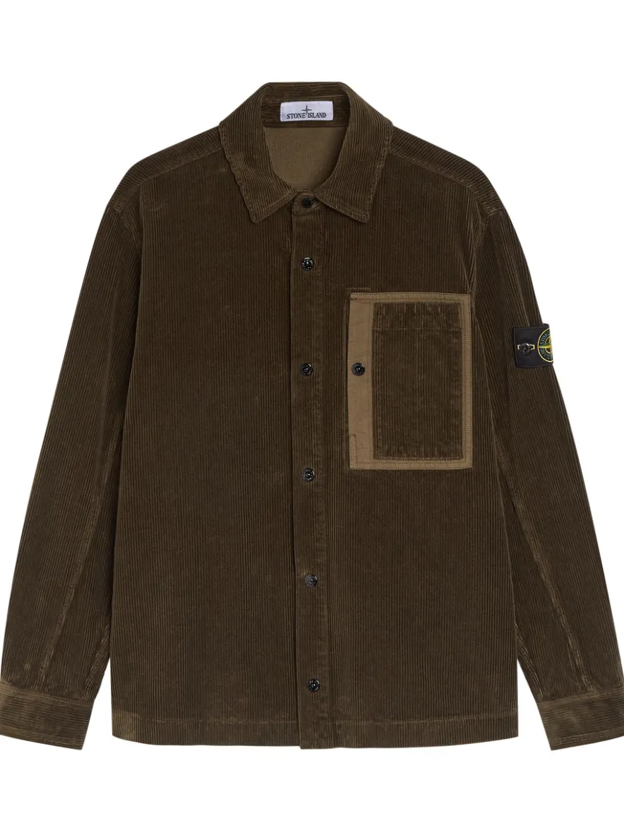 Logo corduroy overshirt