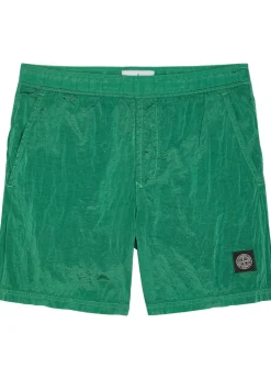 Logo crinkled nylon swim shorts