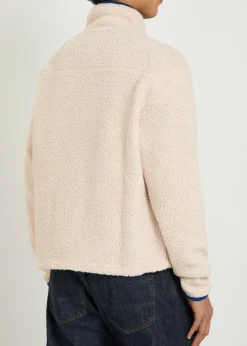 Logo-embroidered bouclé jacket