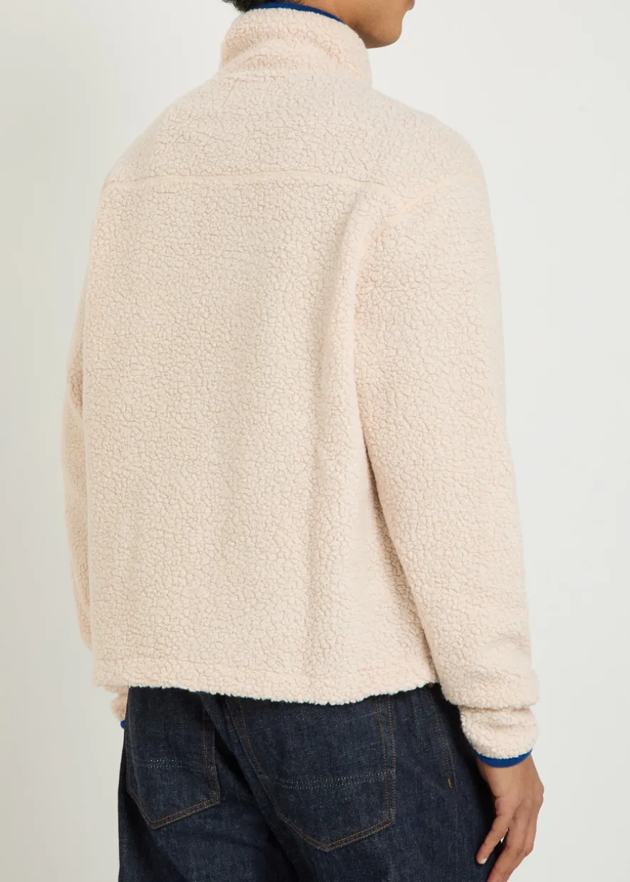 Logo-embroidered bouclé jacket
