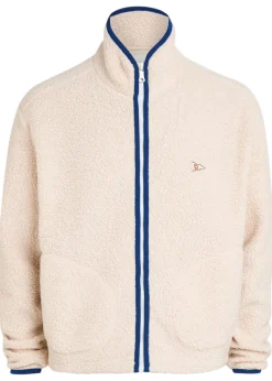 Logo-embroidered bouclé jacket