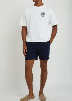 Logo-embroidered corduroy shorts