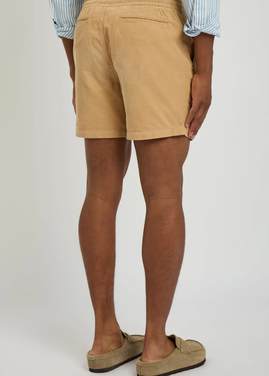 Logo-embroidered corduroy shorts