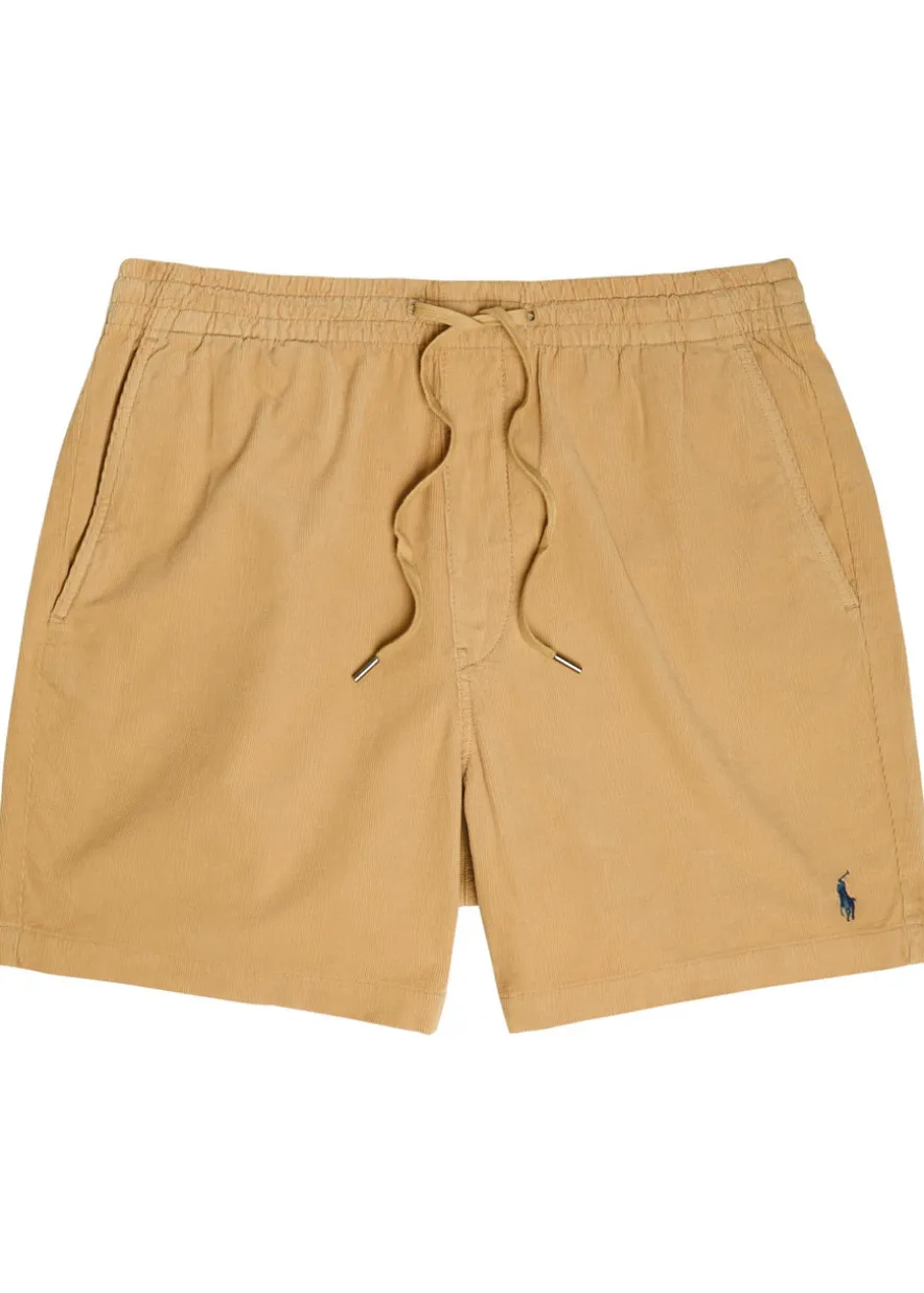 Logo-embroidered corduroy shorts