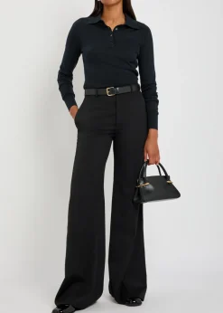 Logo-embroidered cotton and silk-blend polo top